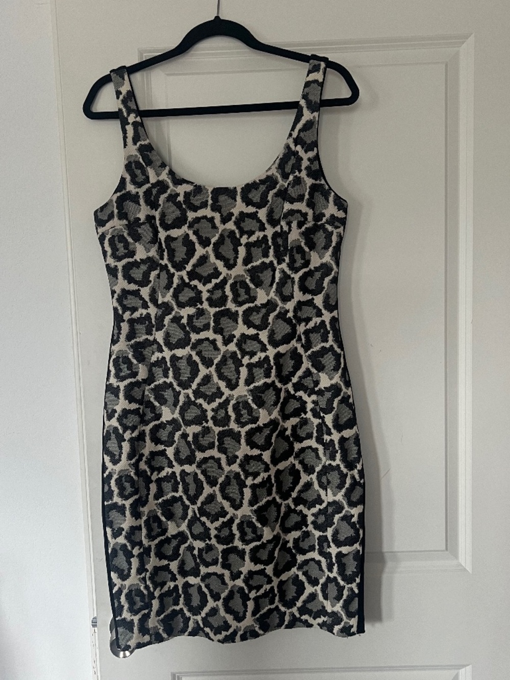Diane von Furstenberg Black and White Cheetah Print Dress Size 12